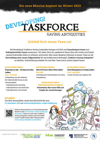 Call & Kick-Off-Event: Developing! Taskforce Saving Antiquities