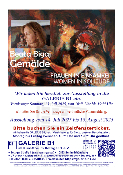Ausstellung in der Galerie B1 "Frauen in der Einsamkeit" von Beata Bigaj