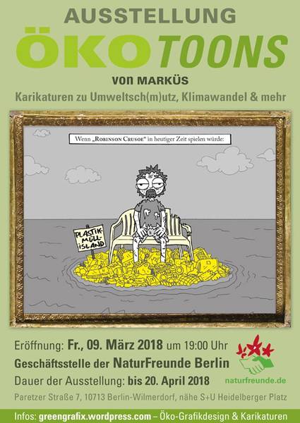 Umwelt-Karikaturen in der NaturFreunde Galerie