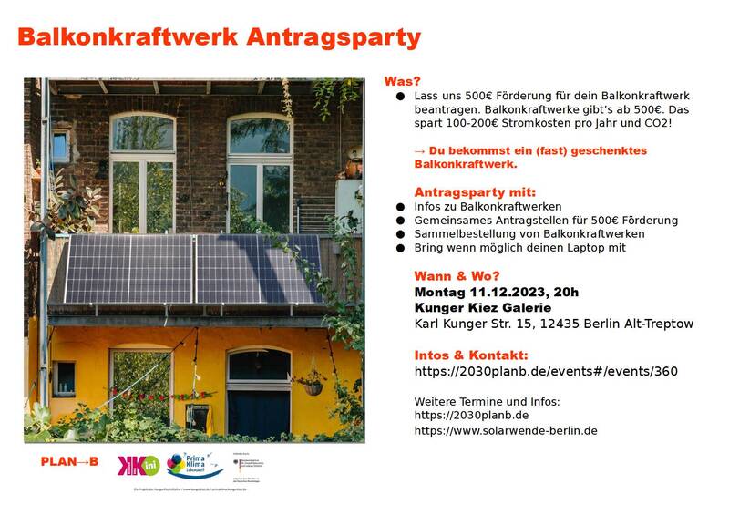Balkonkraftwerk Antragsparty