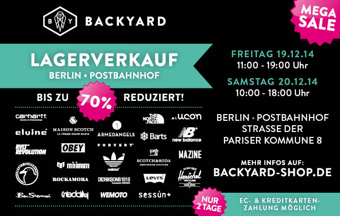 Backyard Lagerverkauf im Postbahnhof
