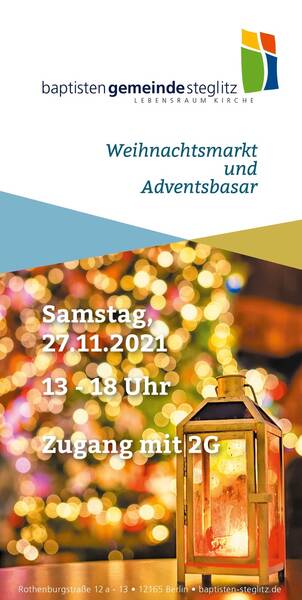 27.11.2021, 13 Uhr: 2G-Adventsbasar der Steglitzer Baptisten