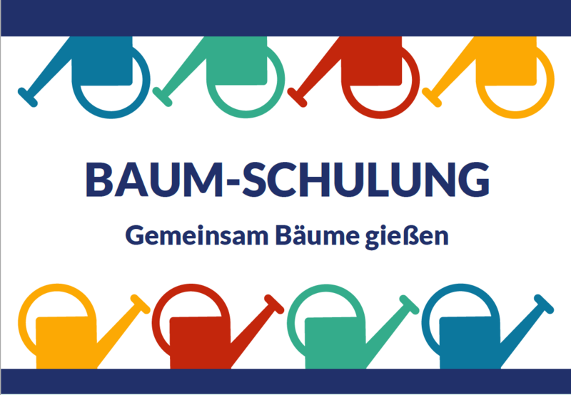 Baum-Schulung und Gemeinsames Bäume Gießen