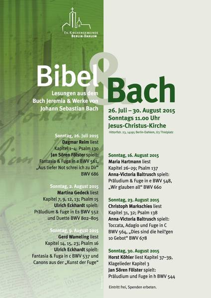 Bibel und Bach mit Horst Köhler