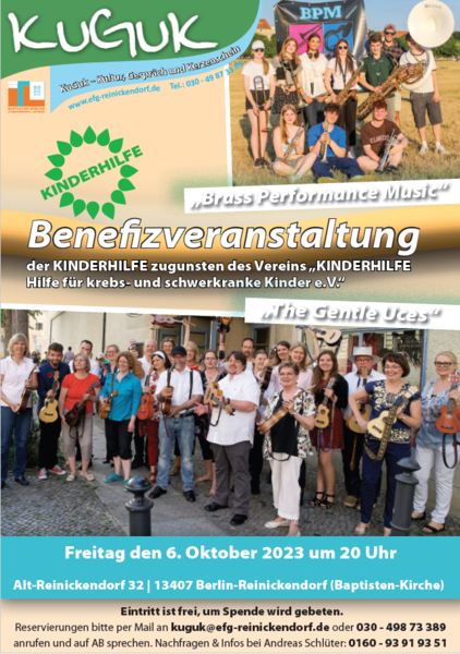 Benefizkonzert in der Baptistenkirche 2023