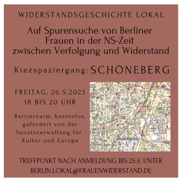 Kiezführung in Schöneberg zu Frauen in der NS-Zeit zwischen Verfolgung und Widerstand