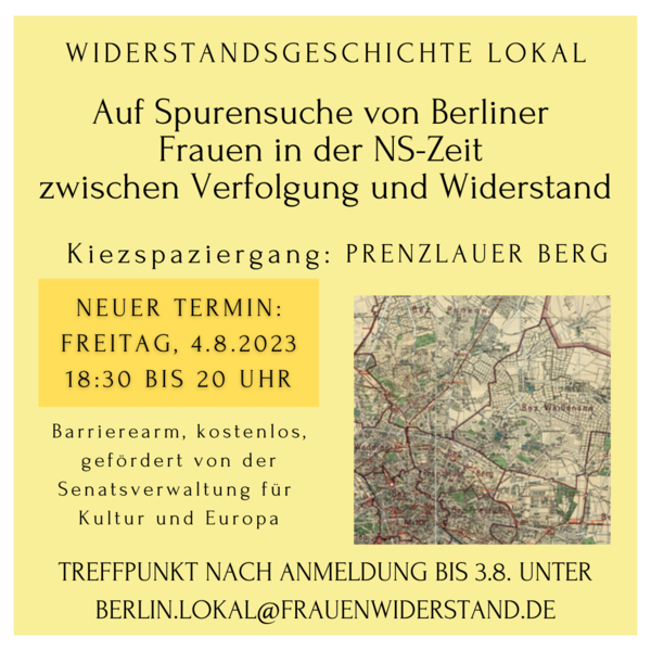 Kiezführung in Prenzlauer Berg zu Frauen in der NS-Zeit zwischen Verfolgung und Widerstand
