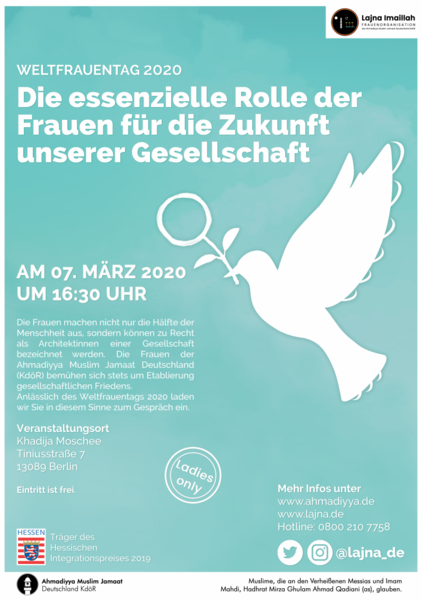 ,,Die essenzielle Rolle der Frauen für die Zukunft unserer Gesellschaft‘‘ - Muslimas feiern Weltfrauentag in Berlin - Veranstaltung von Frauen für Frauen