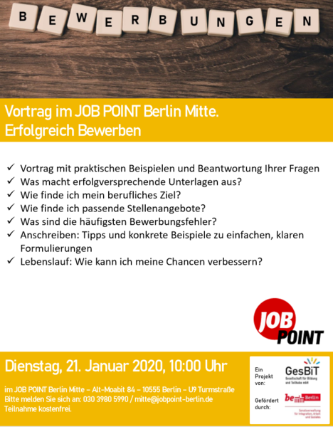 Infoveranstaltung: So werden Bewerbungen erfolgreich!