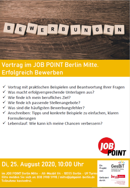 Infoveranstaltung: So werden Bewerbungen erfolgreich!