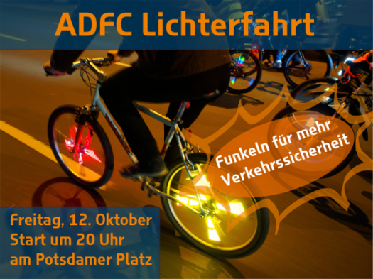 ADFC Lichterfahrt - Festival of Lights - Funkeln für mehr Verkehrssicherheit