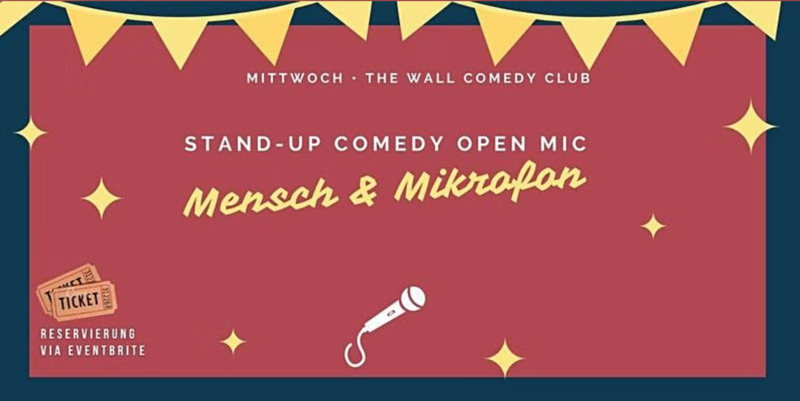 Stand-Up-Comedy vom F'hainsten: The Wall Comedy Club am Boxhagener Platz, Mensch und Mikrofon, 20.30 Uhr