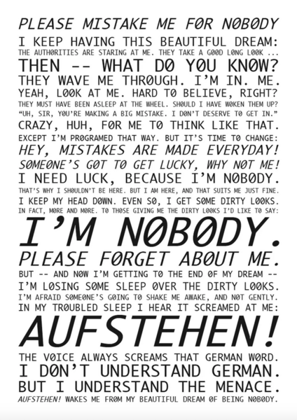 Young-Hae Chang Heavy Industres, Please mistake me for nobody (Mo - Fr, außer feiertags)