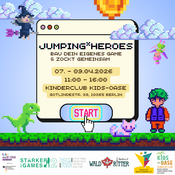 Jumping Heroes - Bloxels Ferien Workshop in der kids-OASE