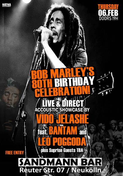 Bob Marley 80th Birthday Celebration! Live Concerts at Sandmann