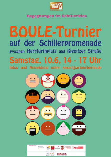 Boule-Turnier auf der Schillerpromenade zwischen dem Herrfurthplatz und der Kienitzer Straße