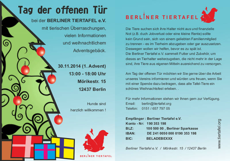 Tag der offenen Tür bei der Berliner Tiertafel e.V.