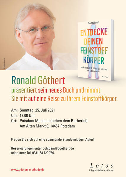 Ronald Göthert präsentiert sein neues Buch: "Entdecke deinen Feinstoffkörper" - Praxisbuch für Schutz & Stärkung der Lebensenergie