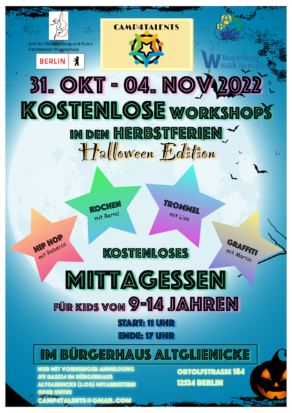 Aufgepasst Halloween-Freunde: Kostenlose Workshops in den Herbstferien für Kinder/Jugendliche