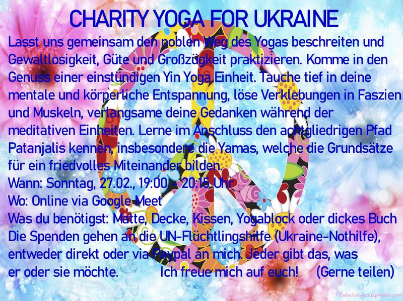Charity Online Yoga für fliehende Menschen in der Ukraine