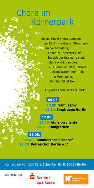 Chöre im Körnerpark - Matinee Sonntagmittag um 12