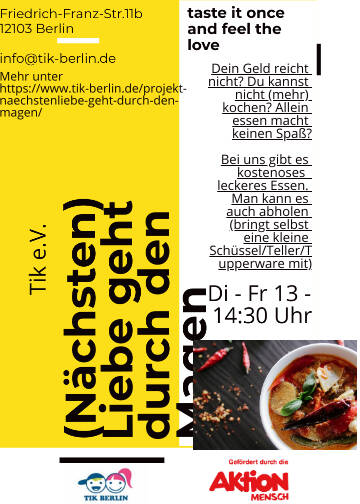 "(Nächsten)Liebe geht durch den Magen" bei Tik e.V