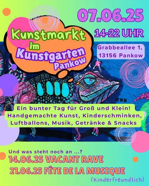 Bunter Kunstmarkt mit Kinderangeboten in Pankow
