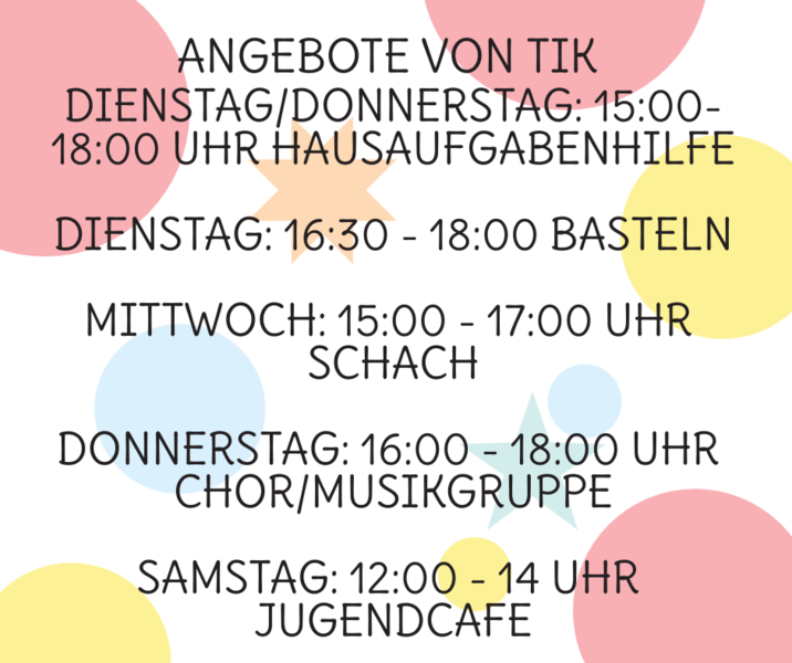 Kostenlose Angebote von Tik e.V. wieder nach den Sommerferien
