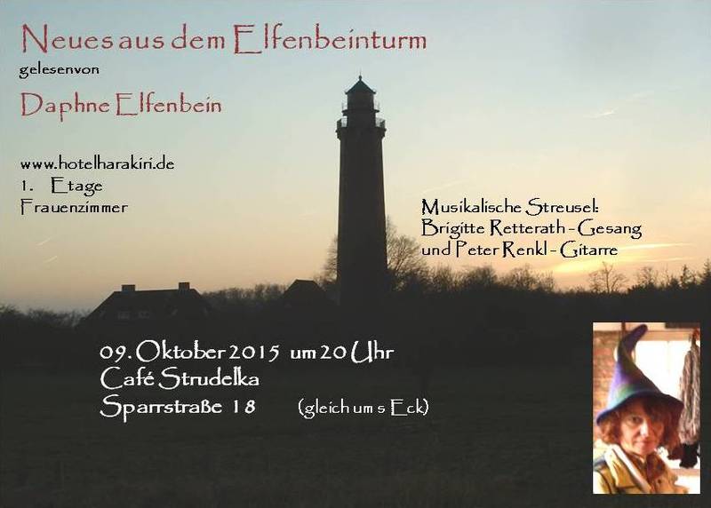 Lesung von Daphne Elfenbein musikalisch untermalt von Brigitte Retterath und Peter Renkl