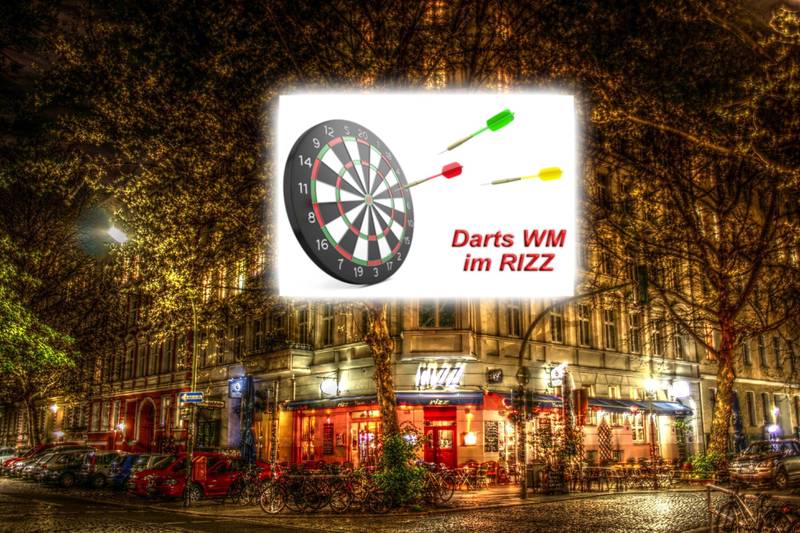 Darts WM 2017 Finale in Berlin Kreuzberg Leinwand