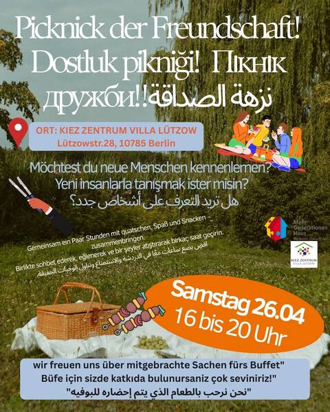 Picknick der Freundschaft im Kiez Zentrum Villa Lützow 