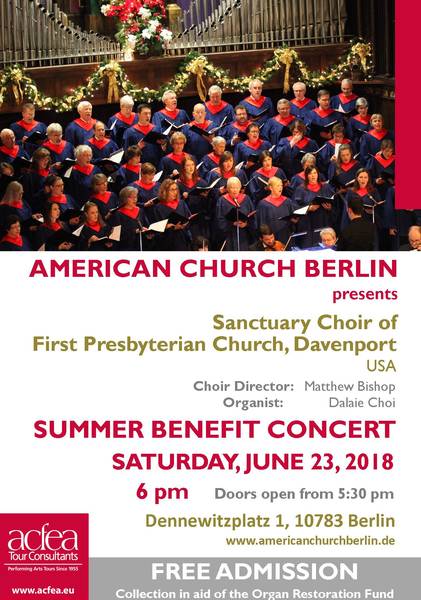 Sanctuary Choir of First Presbyterian Church Davenport – Benefizkonzert American Church Berlin