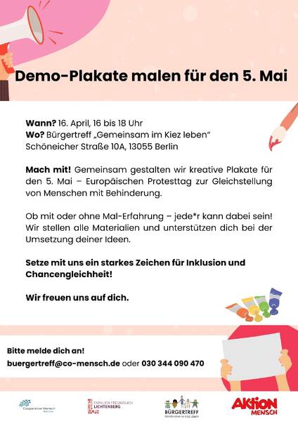 Demo-Plakate malen für den 5. Mai