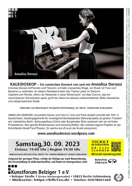 Kaleidoskop – Ein szenisches Konzert im KFB1 von und mit Annalisa Derossi
