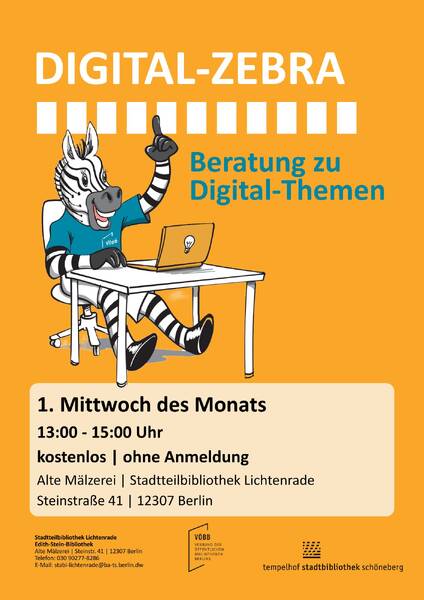Digital Zebra on Tour in der Stadtteilbibliothek Lichtenrade
