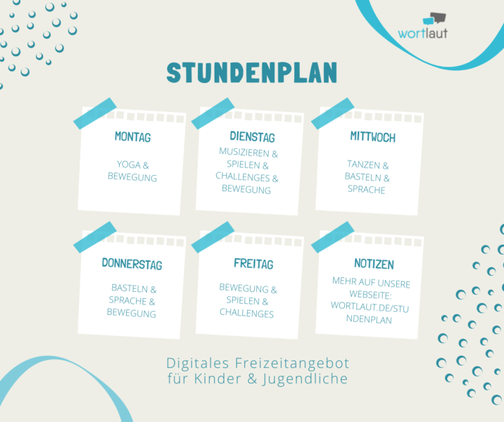 Digitales Freizeitangebot für Kinder & Jugendliche (Mo - Fr)