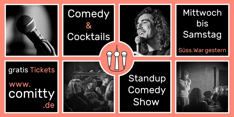 Comedy & Cocktails: Standup-Comedy-Show mit Profi-Comedians & Newcomern (20:30 Uhr in Friedrichshain)