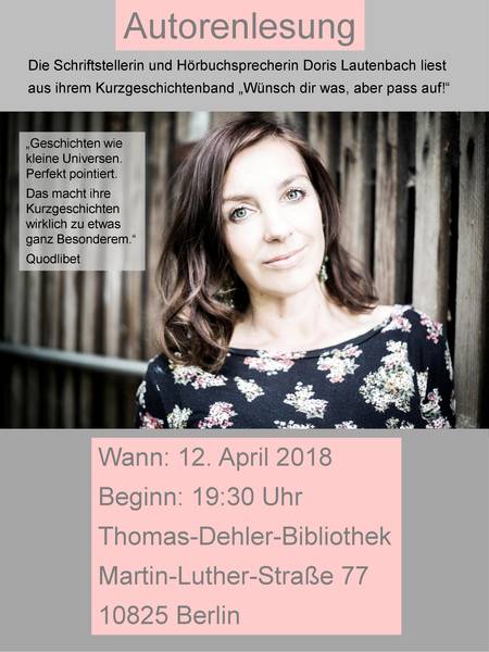 Lesung in der TDB-Autorenlesung------Doris Lautenbach liest aus Wünsch dir was, aber pass auf.