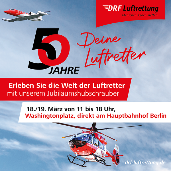 50 Jahre Deine Luftretter - Erlebniswelt mit Jubiläumshubschrauber