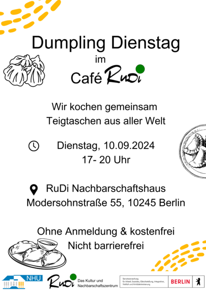 Entfall: Dumpling Dienstag im Café RuDi