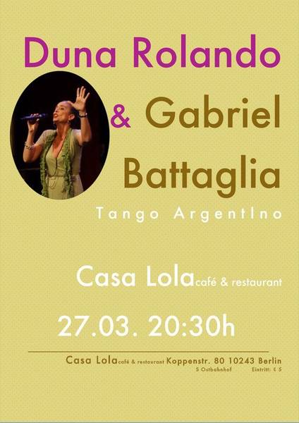 Live Musik - Casa Lola - Duna Rolando (Gesang) und Gabriel Battaglia (Gitarre) aus Argentinien. 