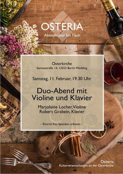 Abendkultur bei Tisch - Duo-Abend mit Violine und Klavier