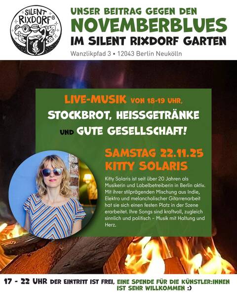 Musik von Kitty Solaris, Lagerfeuer und heiße Getränke