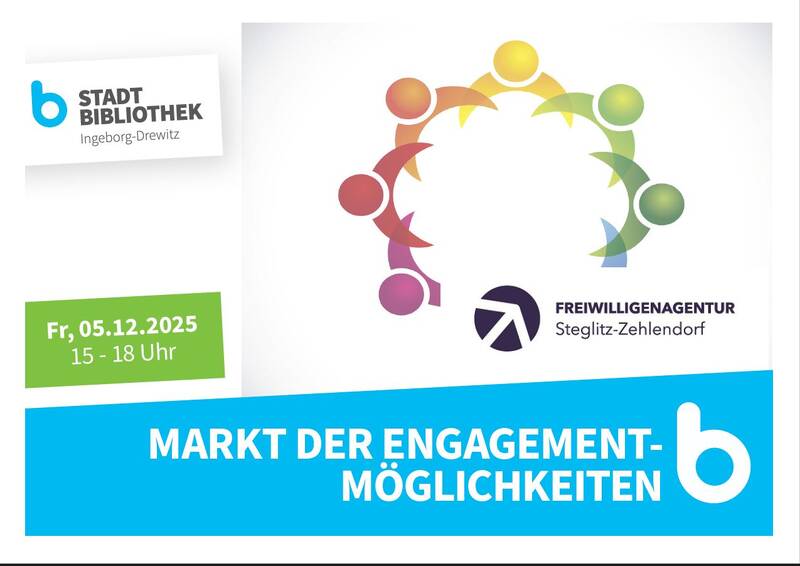 Markt der Engagement-Möglichkeiten in der Ingeborg-Drewitz-Bibliothek in Berlin-Steglitz