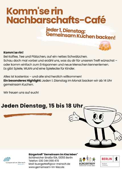 "Komm'se rin!" - inklusives Nachbarschafts-Café in Alt-Hohenschönhausen