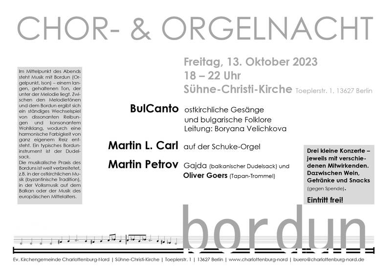 Chor- und Orgelnacht "Bordun" 