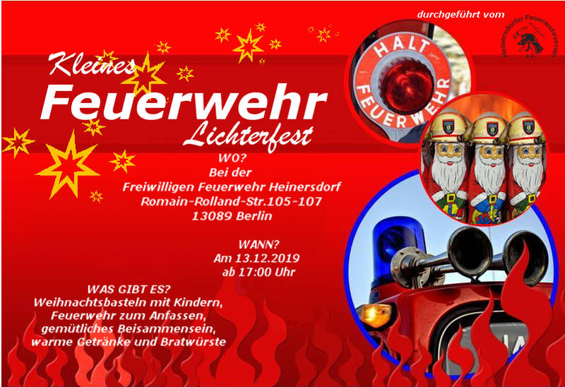kleines Lichterfest bei der Freiwilligen Feuerwehr Berlin Heinersdorf