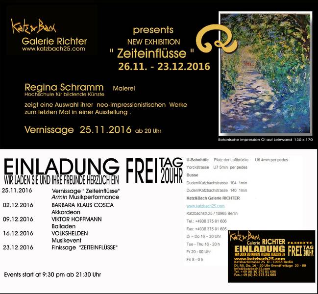 Ausstellungseröffnung: Vernissage "Zeiteinflüsse" in der Katz&Bach Galerie Richter
