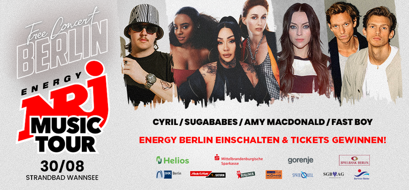 Energy Music Tour 2025 in Berlin mit Sugarbabes, Fast Boy, Amy Macdonald & Cyril