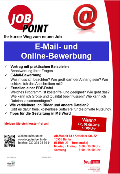 Infoveranstaltung: Vorstellungsgespräch - Sich erfolgreich präsentieren!